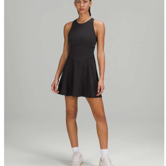 Lululemon Court Crush Tennis Dress Black Size 6 - Picture 2 of 7